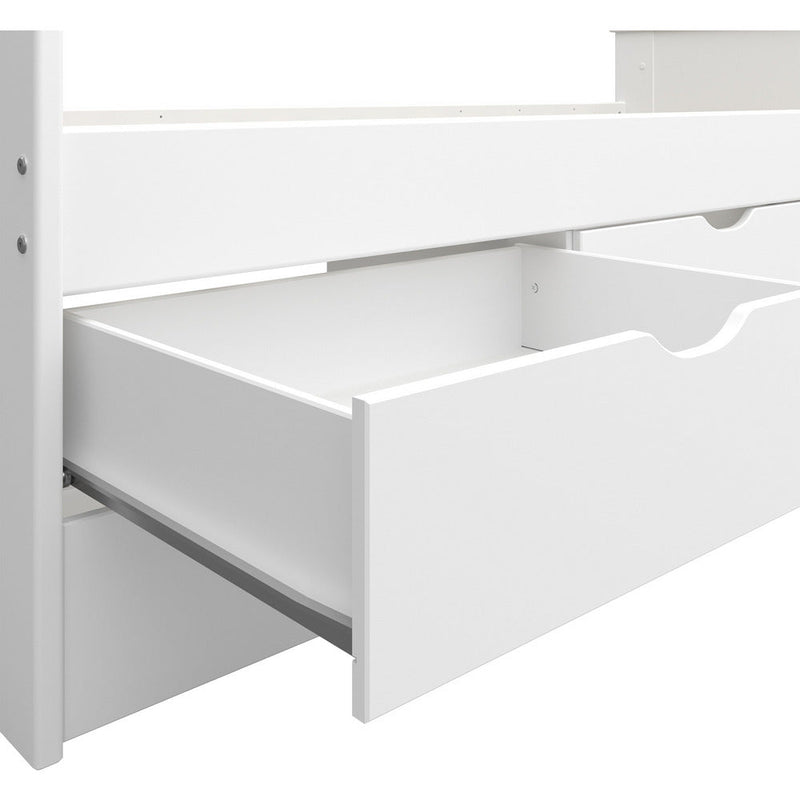 Albion White Single Wooden Bed With 6 Drawers