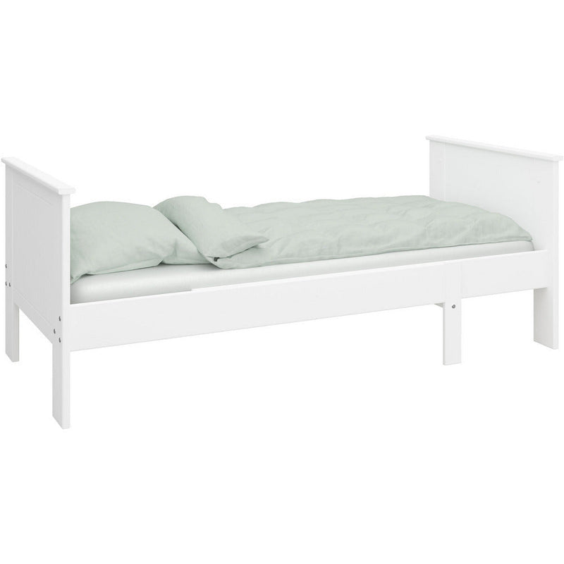 Albion White Single Extendable Wooden Bed