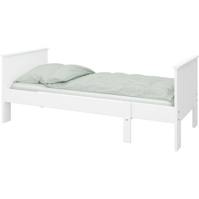 Albion White Single Extendable Wooden Bed