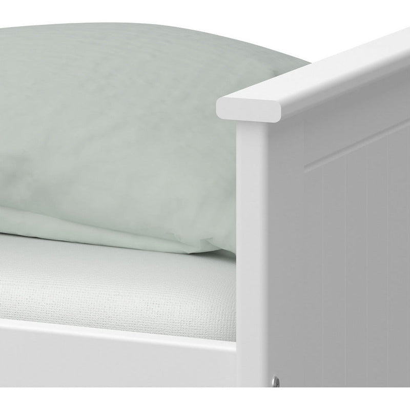 Albion White Single Extendable Wooden Bed