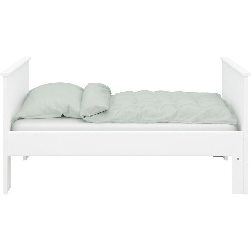 Albion White Single Extendable Wooden Bed