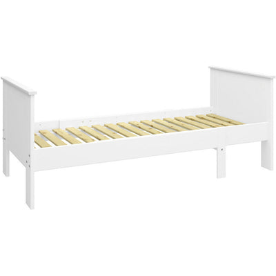 Albion White Single Extendable Wooden Bed