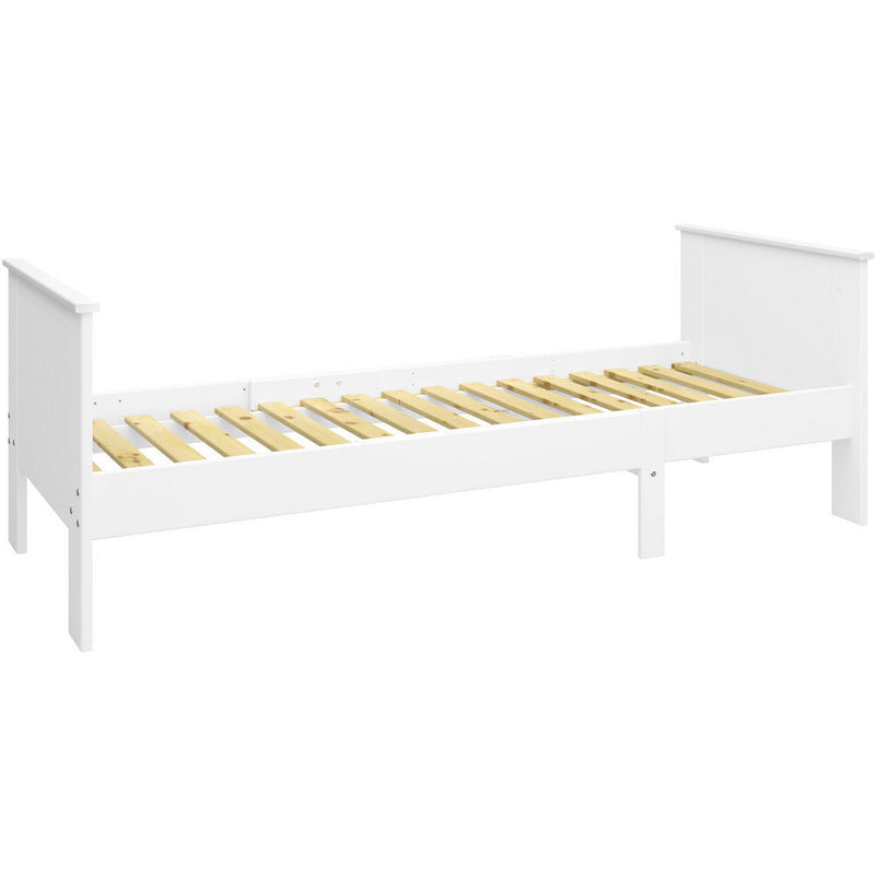 Albion White Single Extendable Wooden Bed