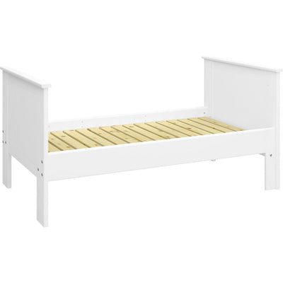 Albion White Single Extendable Wooden Bed