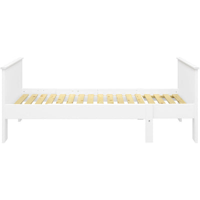 Albion White Single Extendable Wooden Bed