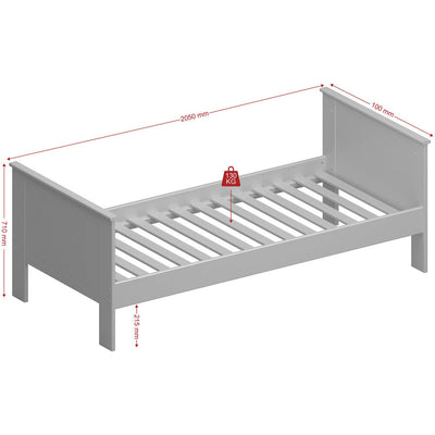 Albion White Single Wooden Bed