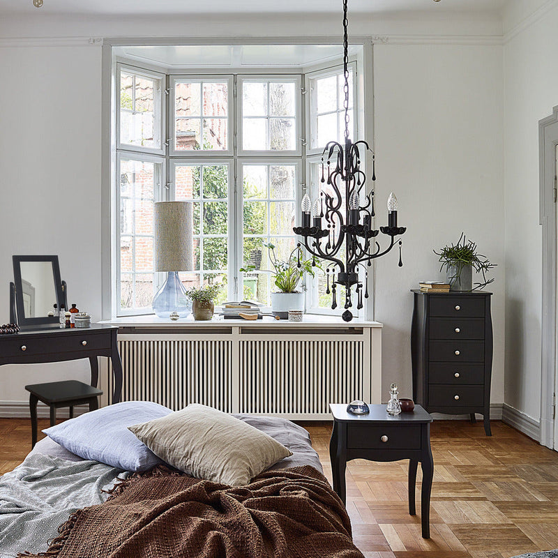 Boutique Black 5 Drawer Narrow Chest