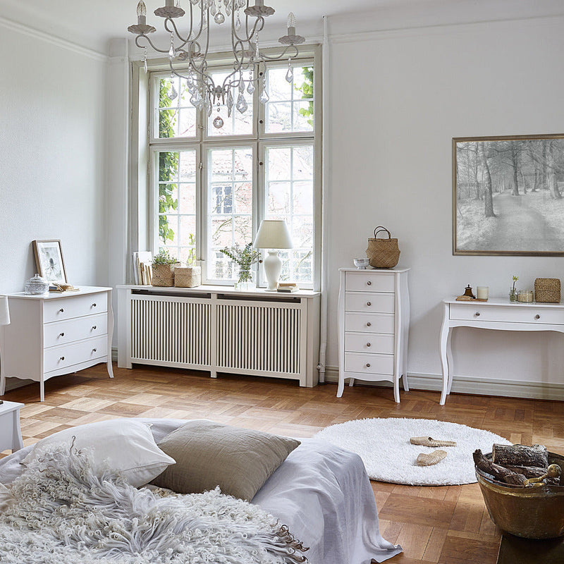 Boutique White 5 Drawer Narrow Chest