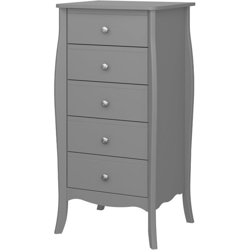 Boutique Grey 5 Drawer Narrow Chest