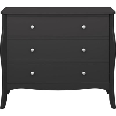 Boutique Black 3 Drawer Wide Chest