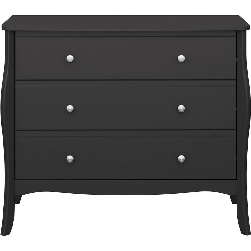 Boutique Black 3 Drawer Wide Chest