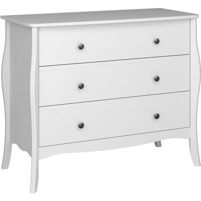 Boutique White 3 Drawer Wide Chest