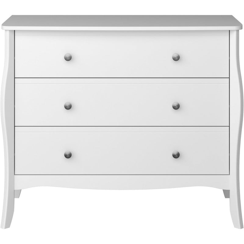 Boutique White 3 Drawer Wide Chest