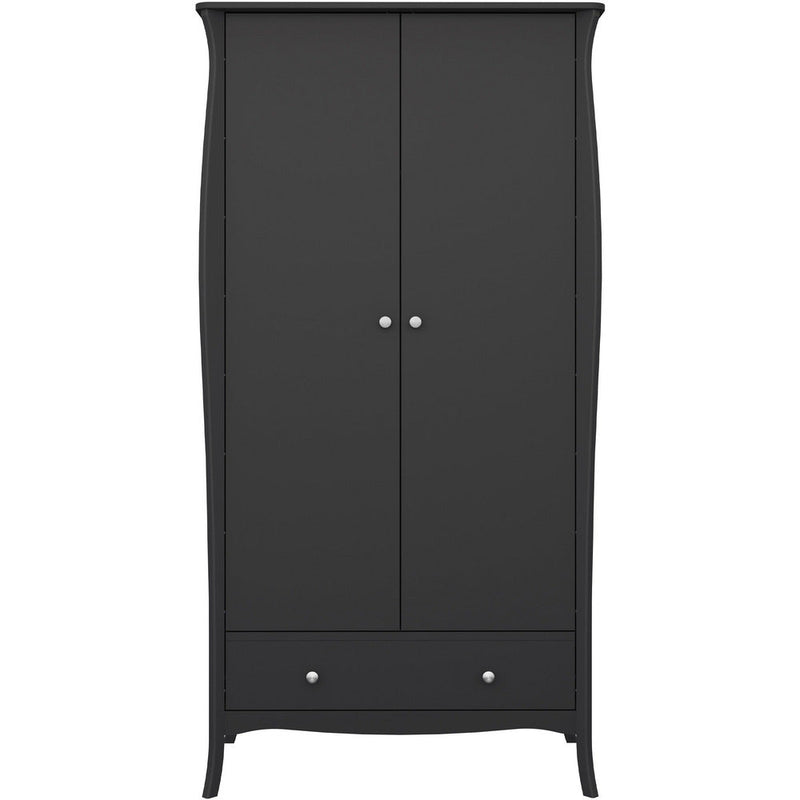 Boutique Black 2 Door 1 Drawer Wardrobe