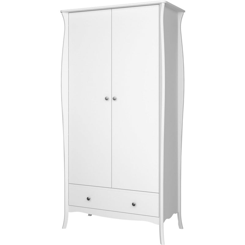 Boutique White 2 Door 1 Drawer Wardrobe