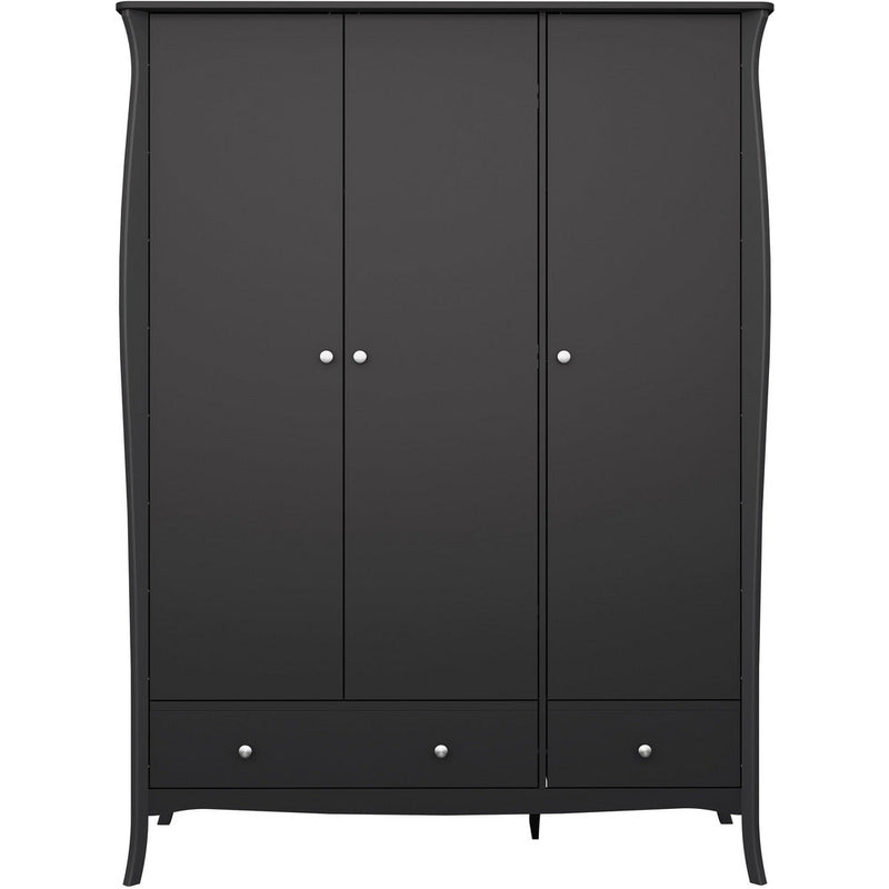 Boutique Black 3 Door 2 Drawer Wardrobe