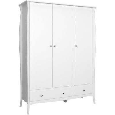 Boutique White 3 Door 2 Drawer Wardrobe