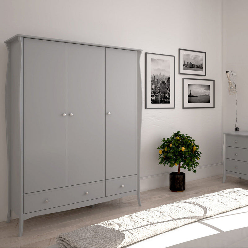 Boutique Grey 3 Door 2 Drawer Wardrobe