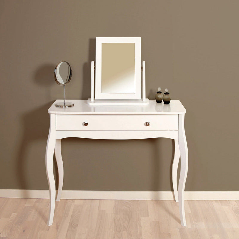 Boutique White Dressing Table With Mirror & Stool