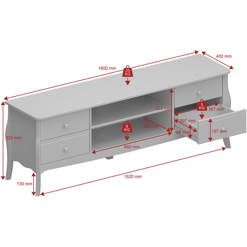 Boutique White Wide TV Unit