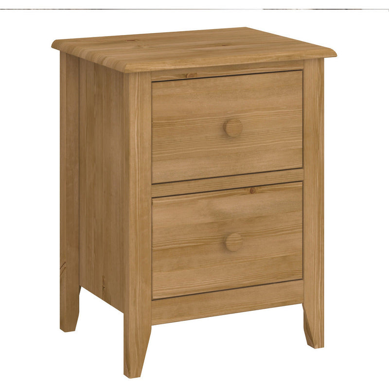 Heston Pine 2 Drawer Bedside Cabinet