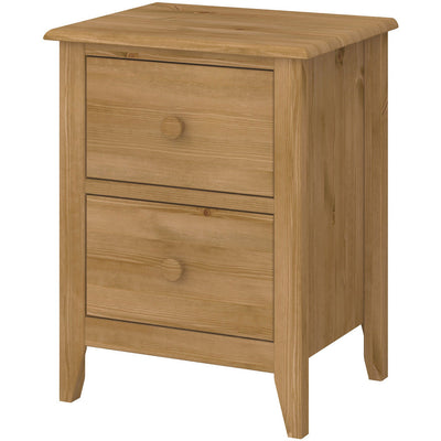 Heston Pine 2 Drawer Bedside Cabinet