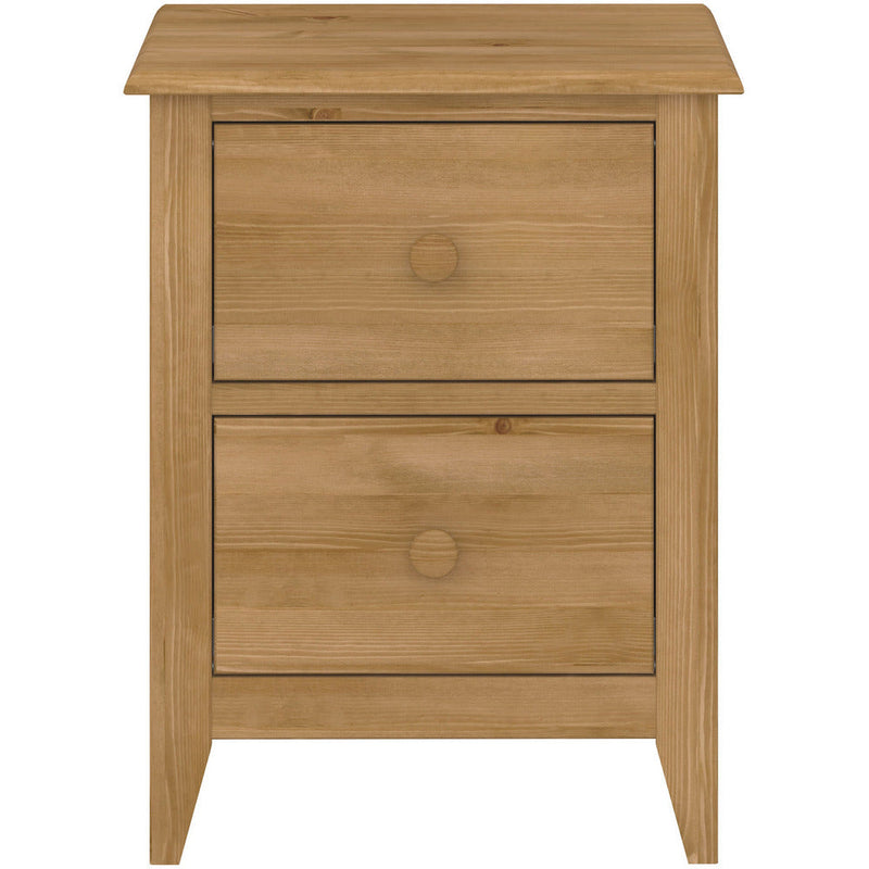 Heston Pine 2 Drawer Bedside Cabinet