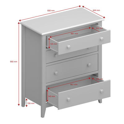 Heston 4 Drawer Chest Pine 1014110040083