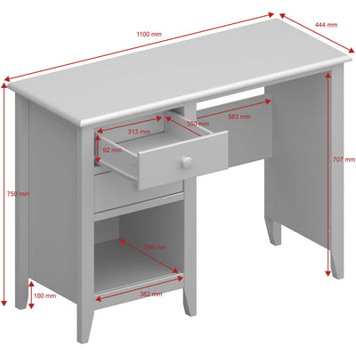 Heston Pine 2 Drawer Desk