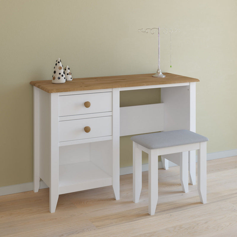 Heston White & Pine 2 Drawer Desk