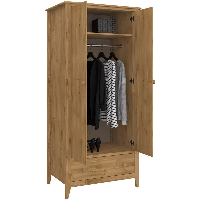 Heston Pine 2 Door Wardrobe