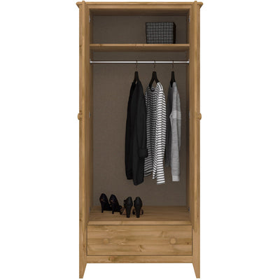 Heston Pine 2 Door Wardrobe