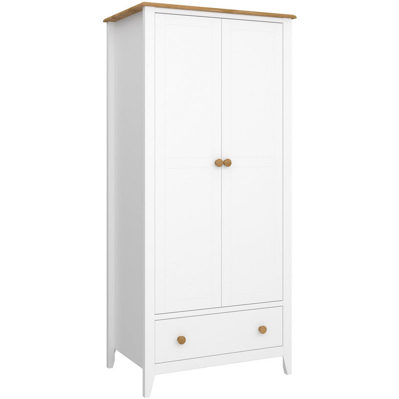 Heston White & Pine 2 Door Wardrobe