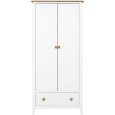 Heston White & Pine 2 Door Wardrobe