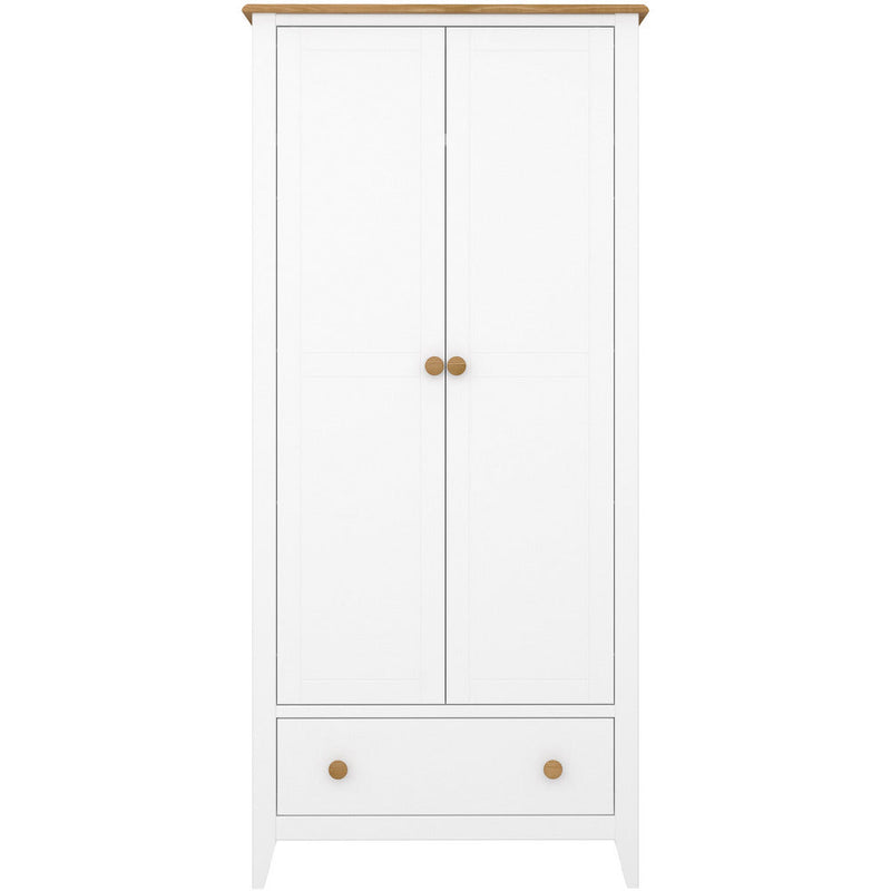 Heston White & Pine 2 Door Wardrobe