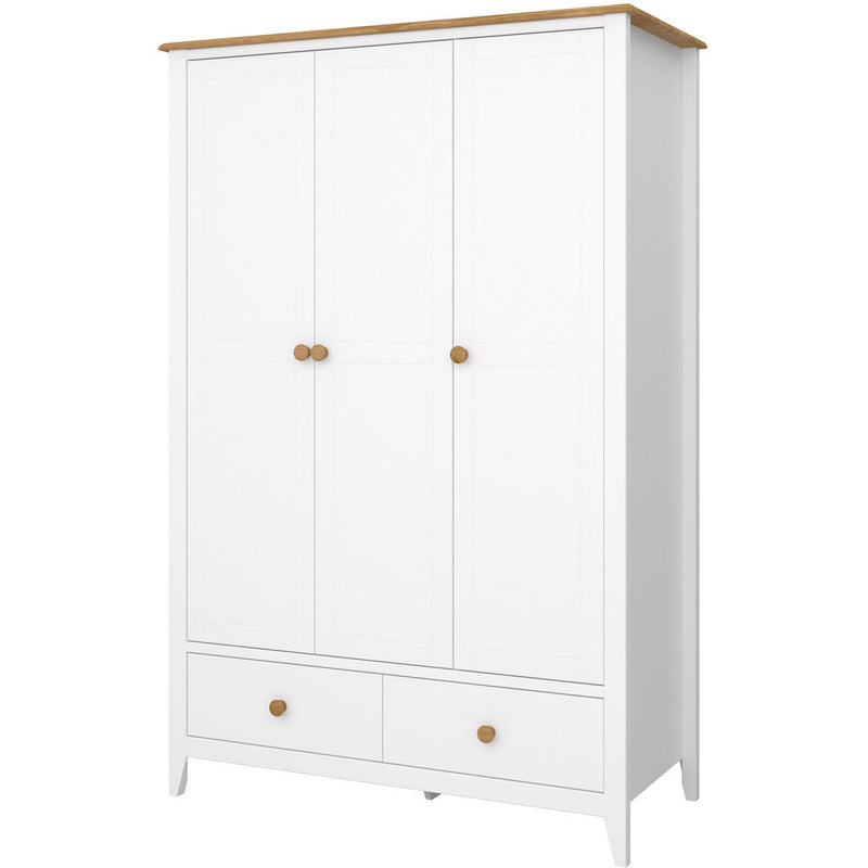 Heston White & Pine 3 Door Wardrobe