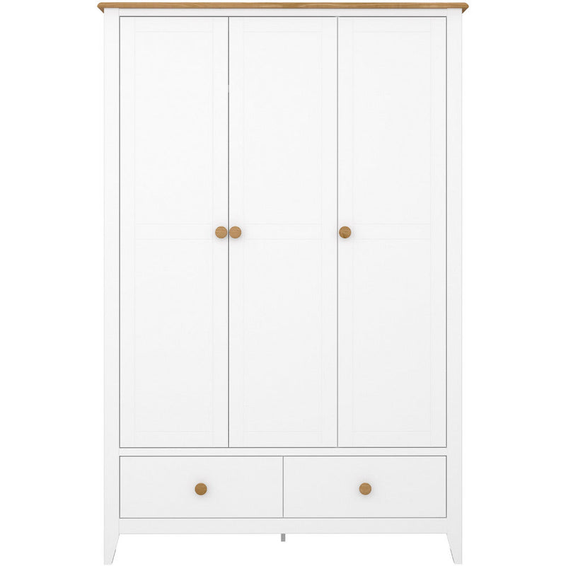 Heston White & Pine 3 Door Wardrobe