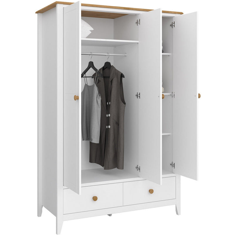 Heston White & Pine 3 Door Wardrobe