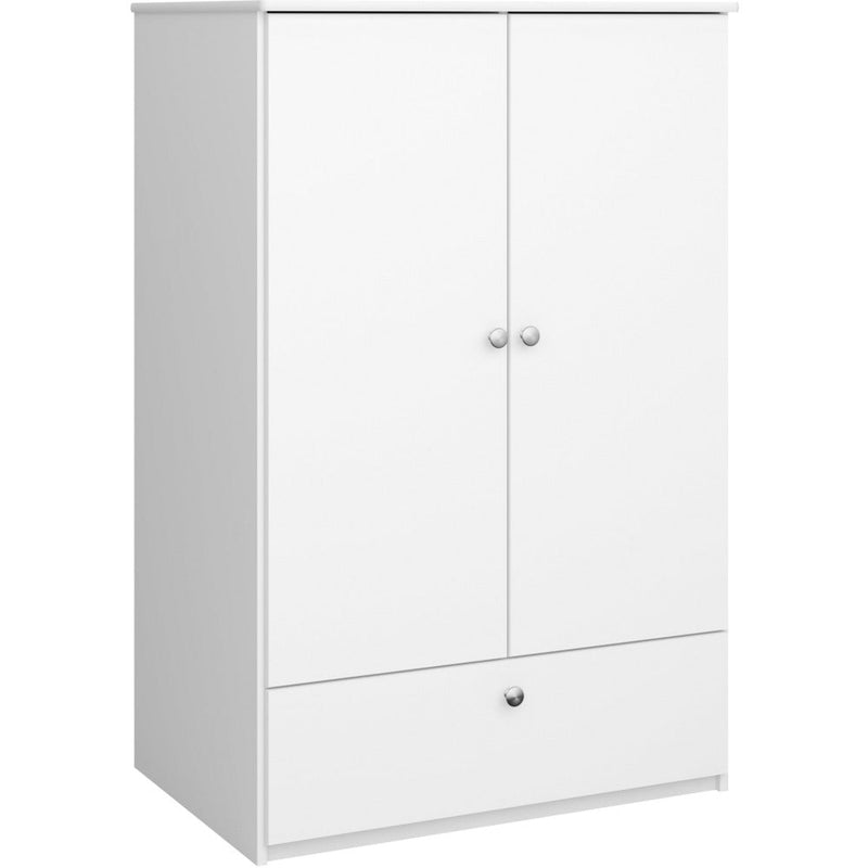 Albion 2 Door 1 Drawer White Wardrobe