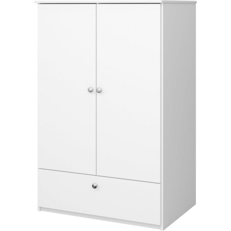 Albion 2 Door 1 Drawer White Wardrobe