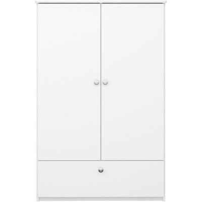 Albion 2 Door 1 Drawer White Wardrobe