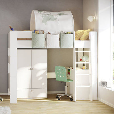 Albion 2 Door 1 Drawer White Wardrobe