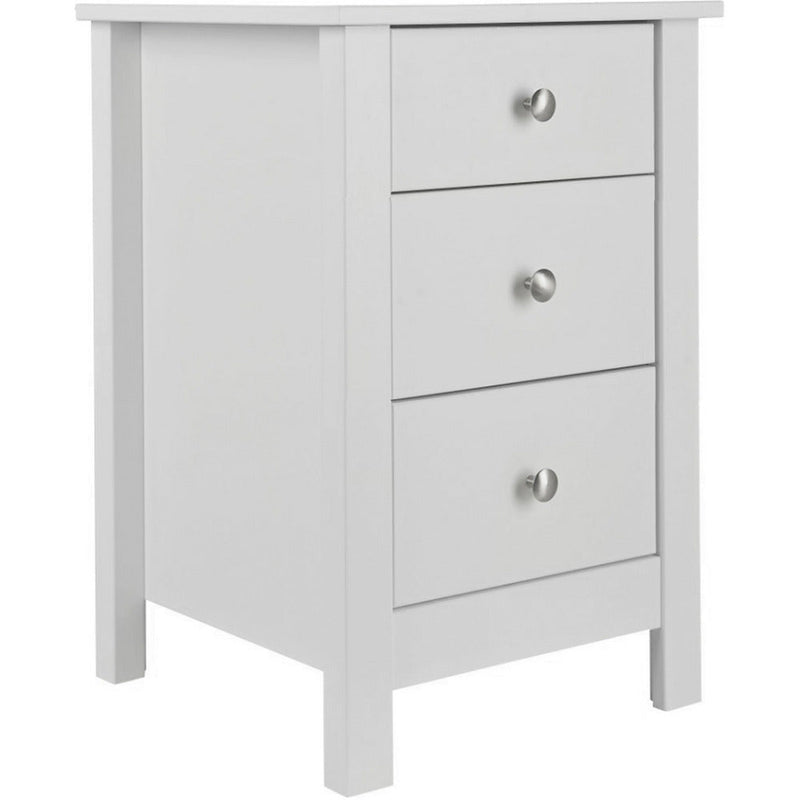 Florence White Bedside Cabinet 3 Drawer