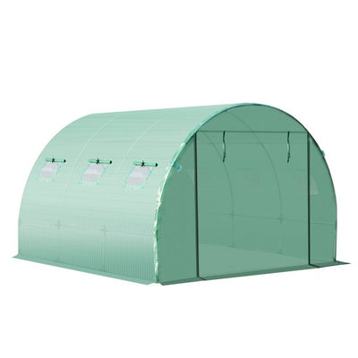 10X10 Ft. Greenhouse Replacement Cover W/ Windows Door - Green