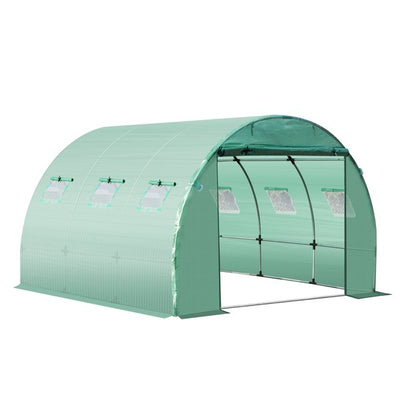 10X10 Ft. Greenhouse Replacement Cover W/ Windows Door - Green