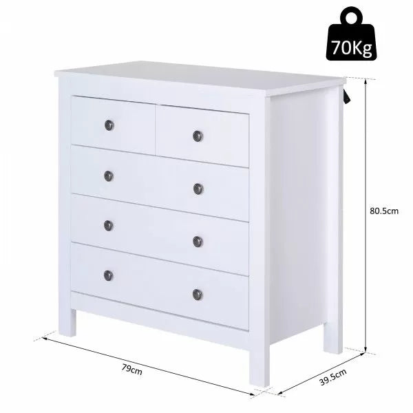 5-Drawer Storage Chest - White