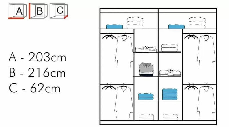 Chicago Sliding Door Wardrobe - White, Black, Oak, Walnut, Wenge, Grey