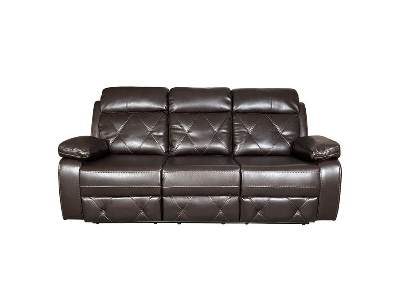 TOBI 3+2 RECLINER AIR LEATHER SOFA - BROWN