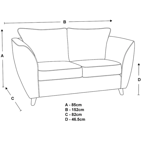 Sienna Hopsack Fabric 2 Seater Sofa