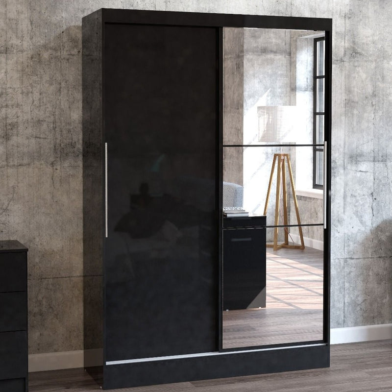 Birlea Lynx 2 Door Mirrored Sliding Wardrobe - 5 Colours